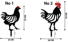 Chicken Family 4 darabos Kerti dekoráció Fekete N