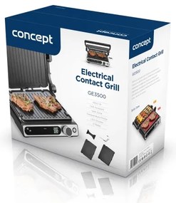 Concept ge3500 - Kontaktgrill mit Temperatursensor 2000W/230V schwarz
