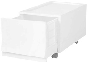 Wave Junior Snow moduláris tárolódoboz kerekekkel43,4 x 27,2 x 22 cm, keskeny - 1 fiók - kerekek
