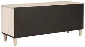 TV szekrény fiókkal Fehér 105 x 33 x 46 cm tömör mangófa