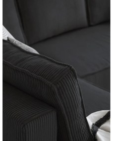 Antracitszürke kordbársony kinyitható sarokkanapé (bal oldali-U alakú) Brave Dave – Miuform