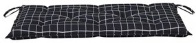 fekete kockás oxford szövet kerti padpárna 100 x 50 x 7 cm