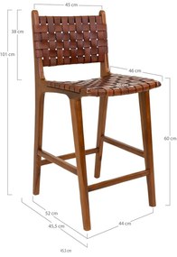 Barna teakfa bárszék 101 cm Perugia – House Nordic