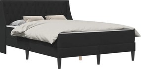 vidaXL Ágykeret matraccal Falra szerelhető 2 pcs Fekete Bársony