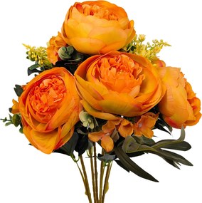 Művirág csokor bazsarózsa és hortenzia 57 cm