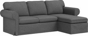 vidaXL Kanapé Sötétszürke 215 x 138 x 80 cm szövet