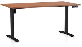 OfficeTech B állítható magasságú asztal, 160 x 80 cm, fekete alap, cseresznye
