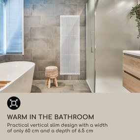 Blumfeldt Delgado, radiátor, 180 x 60, 1065 W, fürdőszoba radiátor, csöves radiátor, meleg víz, 1/2