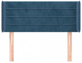 sötétkék bársony fejtámla 103x16x78/88 cm