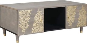 vidaXL Dohányzóasztal Szürke 100 x 54 x 40 cm Tömör Mangófát