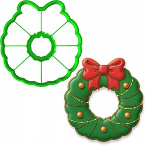 Karácsonyi Forma Mézeskalács lyukasztó Karácsonyi koszorú 8cm