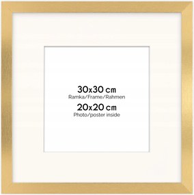 Arany képkeret Hen Pass Z 30x30 cm passe partout (20x20 cm)