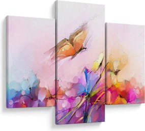 Kép - pillangó a virág felett, absztrakció (90x60 cm)