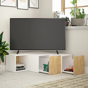 TV asztal/szekrény Cicone (fehér + tölgy). 1072015