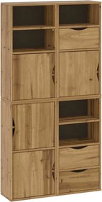 vidaXL 4 db tömörfa fenyőfa oldalsó szekrény ODDA 40x24x79 cm