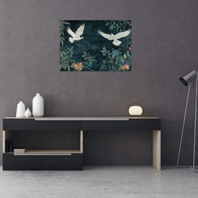 Üveg kép - Két galamb (70x50 cm)