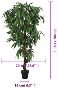 zöld mű mangófa 300 levéllel 80 cm