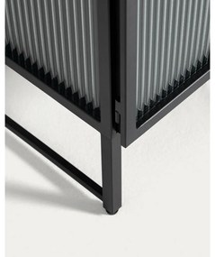 Fekete acél tálalószekrény 70x143x41 cm Trixie – Kave Home