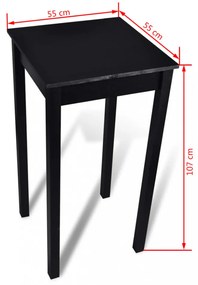 fekete MDF bárasztal 55 x 55 x 107 cm