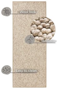 Világosbarna futószőnyeg 80x200 cm Wolly – BT Carpet