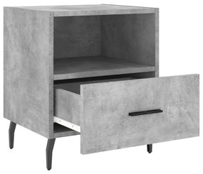 2 db betonszürke szerelt fa éjjeliszekrény 40 x 35 x 47,5 cm