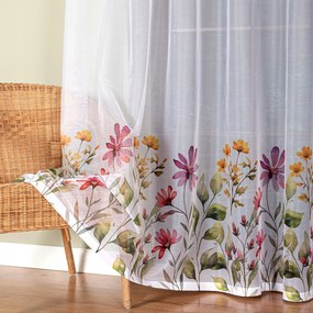Virágos Függöny, nyomott mintás, 300x220cm (szegélyekkel)