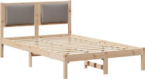 vidaXL Ágykeret fejtámlával Tópszínű 120 x 200 cm Tömör fenyőfa