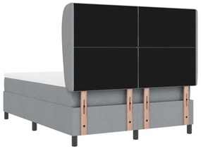 Boxspring Ágy Matracra - Világosszürke, 140x200 cm, Kárpit