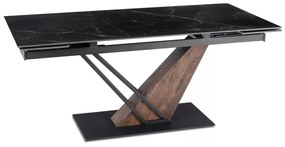 Fekete Márvány/Dió Színű Bővíthető Étkezőasztal. REX 2 180-240 cm Belföldi Raktárról