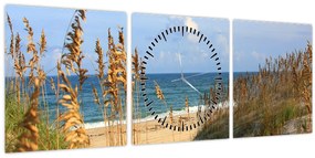 Kép - Tengerpart (órával) (90x30 cm)