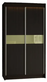 ALEXA tolóajtós ruhásszekrény + Halk zárorendszer, wenge/üveg vanília, 120x216x61