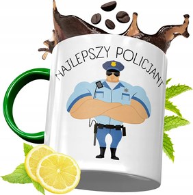 Zöld Bögre Rendőrnek Tökéletes Ajándék fényképes nyomtatással