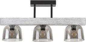 Rabalux cardamom beltéri mennyezeti lámpa 3xe14 ip20 ezüst tölgy füst színű üveg