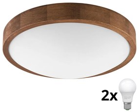 Brilagi Brilagi - LED Mennyezeti lámpa CARVALHO SLIM 2xE27/60W/230V tölgy cseresznye átm. 37 cm BG0849