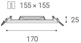 LED2 - LED Fürdőszobai beépíthető lámpa SLIM LED/15W/230V IP43 CRI 90