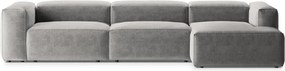 Világosszürke sarokkanapé (jobb oldali-heverő résszel) Bergamo – Cosmopolitan Design