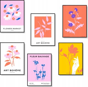 Poszterek Absztrakt Kép Poszter Szett 6 db-os Nappaliba A4 *Sok minta*