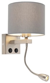 Okos fali lámpa acélból szürke árnyékolóval, Wi-Fi-vel, A60 - Brescia