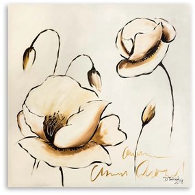 Gario Vászonkép Festett virágok Méret: 50 x 50 cm