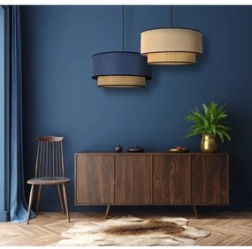 Duolla - Csillár zsinóron BOHO 1xE27/15W/230V átm. 45 cm bézs/rattan