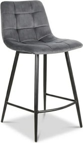 MILA VELVET szürke bárszék fekete lábakkal