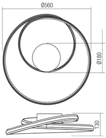 Redo 01-4357 - Fényerőszabályozható LED mennyezeti lámpatest TORSION LED/40W/230V fehér