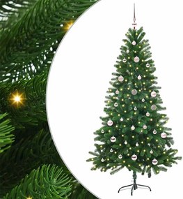 vidaXL Karácsonyfa 150 LED-del állvánnyal Zöld 150 cm PE
