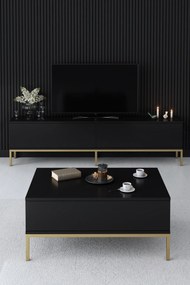 TV szekrény Lord - Black, Gold