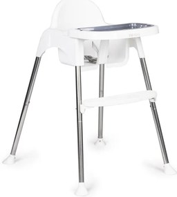 Etetőszék 2 az 1-ben tálcával övekkel fehér