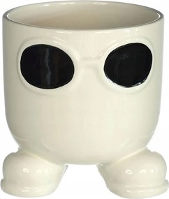 Virágtartó Fedő Gyógynövények Ember 13 x 14,5 CM Krémszínű Szemüveg Lábak