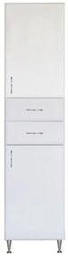 Bianca Plus 45 magas szekrény 2 ajtóval, 2 fiókkal, magasfényű fehér színben, jobbos