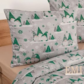 Karácsonyi ágyneműhuzat Buddy zöld EMI, A standard egyszemélyes ágy szett tartalma: 1x 140x200 + 1x 70x90