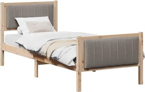 vidaXL Ágykeret fejtámlával Barna és taupe 80 x 200 cm Tömör fenyőfa