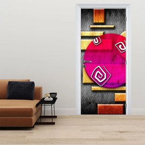 Fotótapéta ajtóra - Absztrakció történelmi szimbólumokkal (95x205cm)